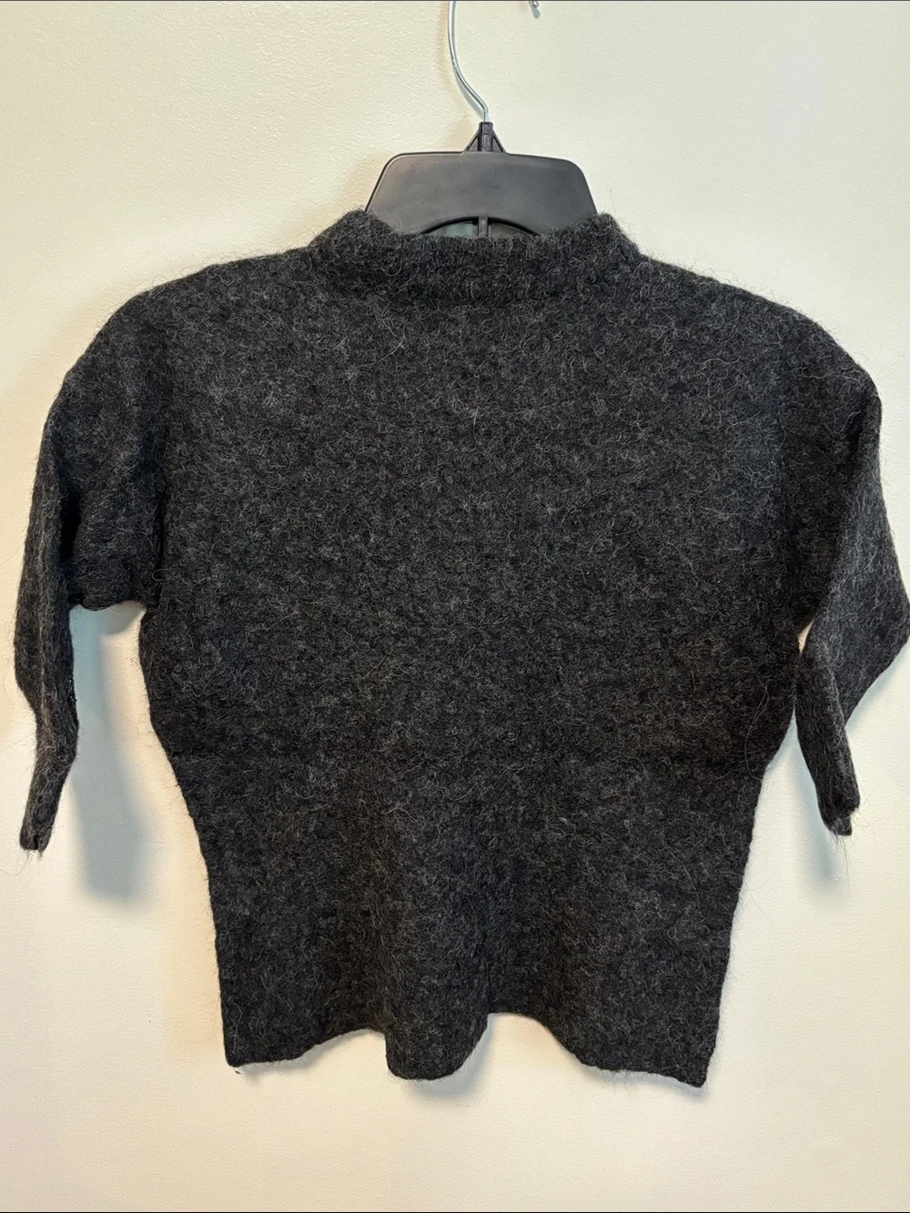J. Crew Charcoal Alpaca Short-Sleeve Turtleneck Sweater